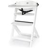 kk Kinderkraft Kinderkraft Seggiolone Pappa in Legno ENOCK, Evolutivo, Multifunzionale, Sedia Ergonomica, Altezza Regolabile, Facile da Pulire, dai 6 Mesi ai 10 Anni, Bianco Pieno