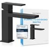 Bächlein Rubinetto Angolare, Miscelatore Monocomando (Standard, Nero Opaco) - Rubinetto da Bagno Dalle Linee Pulite