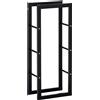 HOMCOM Potalegna per Camino in Metallo, Scaffale per legna da ardere Porta-legna per interno e esterno, 40 × 25 × 100cm, Nero | Aosom Italy