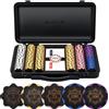 SLOWPLAY Set di fiches da poker Nash in argilla da 14 g, edizione Black Gold, Full Set da 300 pezzi | Fiches numerate 1, 5, 25, 100, 500 | Valigetta premium con scocca resistente in policarbonato