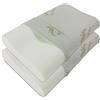 Baldiflex Emporio Coppia Cuscini in Memory Foam Orto Maxi - Modello Ortocervicale - Fodera in Aloe Vera