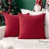 MIULEE Natale Federe Cuscini per Divano Granulari Piccole per Cuscini Fodere Copricuscini Decorativi Morbidi Quadrati per Divano Lettoin Misto Poliestere Federa Casa 2 Pezzi Rosso 40x40cm