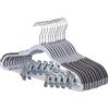 SONGMICS Set di 12 Grucce per Pantaloni, Appendiabiti in Plastica con Mollette, Gancio Girevole a 360°, Antiscivolo, Sottili, Salvaspazio, per Pantaloni Gonne Abiti, Grigio CRP01G-12