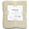 nielsen HOME coperta Alen a maglia grossa, 150x200 cm, bianco panna, 100% cotone, maglia, maglia grossa, Oekotex, coperta a maglia, accogliente elegante alla moda
