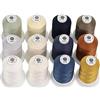 New brothread 12 Colori Neutri&Jean Multiuso Filo di Cotone Mercerizzato al 100% 30WT (50S/3) 600M per Quilting, Cucito e Ricamo