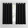 PONY DANCE Tenda Oscurante con Occhielli Decorazione Tende Termiche Isolante per Camera da Letto Blackout Curtains per Finestre Piccole 2 Pezzi L 117 x A 137 cm, Nero