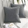 MIULEE Copricuscini 2 Pezzi Federe per Cuscini Tinta Unita Comodo Finto Lino con Cerniera Invisibile Quadrato per Prato Camera da letto Interno Cucina Lavabile 65x65 CM Grigio Chiaro
