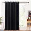 PONY DANCE Tende Oscuranti Camera da Letto Moderna con Anelli Pannelli Divisori Tenda Termica Isolante per Interni 1 Pezzo L 200 x A 210 cm, Nero