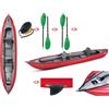 Gumotex Canoa Gonfiabile Thaya Rossa con Pinna 045500-R (5C/11C) + 2 Pagaie Touring-2 div. in 2 parti + Pompa GUMOTEX