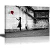 PIY PAINTING PIY Bansky Painting Quadro su Tela Stampa Disegno Canvas Impermeabile per Camera da Letto e da Pranzo, Soggiorno, Cucina, bagno, hotel, 30x 40cm