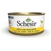 Schesir, Cibo Umido per Cani Adulti al Gusto Pollo con Prosciutto Preparato in Morbida Gelatina - Totale 2,7Kg (18 Lattine da 150G)