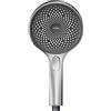 Krobec Soffione doccia, doccia a mano grande da 130 mm. Soffione doccia con 3 modalità,doccia estraibile, soffione doccia a risparmio idrico con ugelli EasyClean,Massaggio spray per spa (cromato)