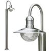 hofstein Lampada da esterno Elima, lampada da terra in acciaio inox dal design moderno, con paralumi in vetro, lampada da sentiero a 1 braccio da 140 cm, lampada da giardino, E27, IP44, senza lampadina/e