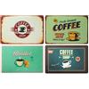 ootb Set di 4 tovagliette da colazione: Look retrò caffè, coffee shop, breakfast, insegna cafè - tovagliette in plastica lavabile 43 x 28 cm