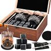 MEEQIAO Set da Regalo di Pietre e Bicchieri di Whisky: 8 Pietre Raffreddanti & 2 Bicchieri da Bar, 1 Pinze per Pietre da Scotch, 2 Sottobicchieri, Riutilizzabili per Uomo & Donna