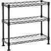 SONGMICS Scaffale Portaspezie da Banco, 3 Ripiani Regolabili | Organizzatore da Cucina, Supporto per Barattoli, 40 x 15 x 39,5 cm, Pannelli in PP, Nero, Collezione DALTEN LGR025B02