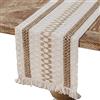 Yiomxhi Runner da Tavola in Iuta Runner Tavolo in Lino di Macramè con Nappe per Naturale Retrò Bohémien Festa Matrimoni Decorazione Table Runner per Casa Cucina Sala da Pranzo, 30 x 275 cm