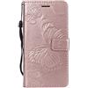 DENDICO Cover per Galaxy J5 2016, Pelle Portafoglio Custodia per Samsung Galaxy J5 2016 Custodia a Libro con Funzione di appoggio e Porta Carte di Credito - Oro Rosa