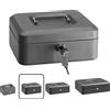ARREGUI Elegant C9226 Cassetta di sicurezza con chiave per contare e trasportare denaro | Cassetta Portavalori in acciaio con vassoio Portamonete | Cassaforte portatile de 20 cm di larghezza | Grigio