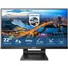 Philips MONITOR SMOOTH-TOUCH PHILIPS LCD LED 21.5 222B1TC/00 4ms SoftBlue MM FHD 1000:1 BLACK VGA HDMI DP 2xUSB3 Vesa Fino:31/05 222B1TC/00