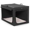 Petsfit Kennel Cane grande, Trasportino per Cane design strutturale regolabile, Cuccia per cani pieghevole, con tappetino spesso per interno e esterno,Nero,L