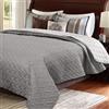 WOLTU Copriletto Trapuntato Coperta Letto Singolo Trapunta Autunnale Reversibile in Morbida Microfibra Grigio Scuro + Grigio Chiaro 170x210 cm