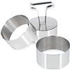 INOXPRAN - Confezione da 3 Coppapasta Tondi INOXPRESS in Acciaio Inossidabile, Pratici e Comodi in Cucina, Ideali per la Preparazione di Primi Piatti, Tartare o Dessert, Dimensioni 7,5 cm