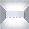 HAWEE Moderno Applique da Parete LED Lampada da Parete Impermeabile Alluminio Lampada da Muro Interno Esterno per Camera da Letto, Bagno, Portico, Corridoio, Scale, Soggiorno, 10W Bianco