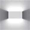 KAWELL 12W Moderno Applique da Parete LED Lampada da Parete Alluminio Lampada da Muro Impermeabile IP65 Interno Esterno per Camera da Letto Bagno Soggiorno Scale Portico Corridoio, Bianco 6000K