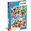 Clementoni - 24779 - Supercolor Puzzle - Paw Patrol - 2x20 pezzi (2 puzzle da 20 pezzi) - Made in Italy, puzzle bambini 3 anni+