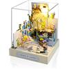 Cuteefun Kit Case in Miniatura da Costruire per Principianti, Miniature Casa delle Bambole Fai da Te con Mobili Copertura Antipolvere e Strumenti, Regali Creativi Artigianali (Angolo di Giardino)