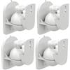 deleyCON 4x Supporti Staffe Universali per Altoparlanti e Casse Acustiche Girevoli + Inclinabili Peso fino a 3,5kg Montaggio a Soffitto + Montaggio a Parete - Bianco
