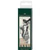 Faber-Castell 167153 Pitt Artist Pen, Set di 4 Pennarelli, Varie Dimensioni, Inchiostro Nero Impermeabile E Resistente Alla Luce, Per Disegno E Schizzi