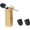 BGL Scopino per WC nero, pesante acciaio inox, spazzola quadrata per la pulizia del bagno (nero)