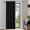 PONY DANCE Tenda oscurante per porta, 1 pezzo, altezza 210 x larghezza 132 cm, con occhielli, tenda termica per interni, opaca, per soggiorno, moderna, colore nero