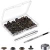 MSDADA Bottoni a Pressione Metallici 25 Set Color Ottone, Snap Fasteners per Abbigliamento Vintage, Costumi, Decorazioni Artigianali in Pelle e Tela