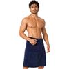 Morgenstern Asciugamano Da Bagno Telo Bagno Uomo 100% Cotone Tasca 60x146 cm Blu