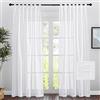 PONY DANCE Tende Soggiorno Moderne Tende Bianche Semitrasparenti Curtains Semitrasparente con Passanti per Interni 2 Pezzi 140x220 CM