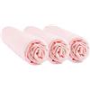 Easy dort Set di 3 lenzuola con angoli per culla in bambù 40x80 / 40x90 cm - Rosa