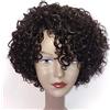 Morichy - Parrucca di capelli umani ricci e corti, parrucca riccia con 130% di densità, colore naturale, parrucche afro di capelli crespi e ricci per donne nere