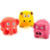 Chiwava 3 Pacco 3.1 '' Squeak Puppy Latex Toy Lovely Standing Animal Sets Gioco interattivo per animali domestici per cani di piccola taglia Colori assortiti