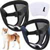 Weewooday Pantaloni per Cani 2 Confezioni con 6 Assorbenti per Femmine, L | Mutande Protettive Lavabili per Cani in Calore, Sanguinamento Mensile, Colori Nero e Blu, Pannolini Riutilizzabili