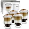 Creano Set 4 Tazze Cappuccino 250ml Doppia Parete in Vetro Borosilicato - Bicchieri Termici Isolanti per Caffè Tè Latte - Design Elegante Regalo Premium - Set: 4x 400ml DG-V (confezione da 1)
