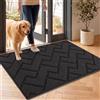 Biscpro Tappetino per porta zerbino da interni ed esterni, antiscivolo, assorbente, lavabile, tappeto per interni, esterni, camera da letto, cucina, ingresso, corridoio (grigio scuro, 60 x 90 cm)