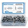 BESTYCHAO 100 pezzi 2 misure ancoraggi per cartongesso in zinco tasselli autoperforanti per pareti cave con kit di assortimento di viti