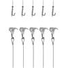 QWORK® Cavo per Appendere Quadri, Filo di Sospensione 2m x Φ1.5mm in Acciaio Inox con Gancio Regolabile e Gancio Binario, Carico 40kg, 5 Pezzi
