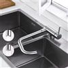 ONECE Rubinetto Cucina Pieghevole con 2 Modalità, Rubinetti Sottofinestra per Lavello, Miscelatore Monocomando Abbattibile Girevole a 360°, Acciaio Inox 304, Acqua Fredda e Calda