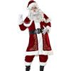 VERNASSA Costume di Natale da Babbo Natale Adulto Deluxe, Babbo Natale Vestito Operato da Uomo Donna