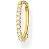 Thomas Sabo orecchini a cerchio singolo da donna pietre bianche argento, argento sterling 925, chiusura clip