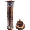 Snadi Porta incenso (incensiere) Torre in legno intagliato a mano in India - Design esclusivo e unico 30 x 8 x 8 cm - Peso 280 g. Portaincenso legno